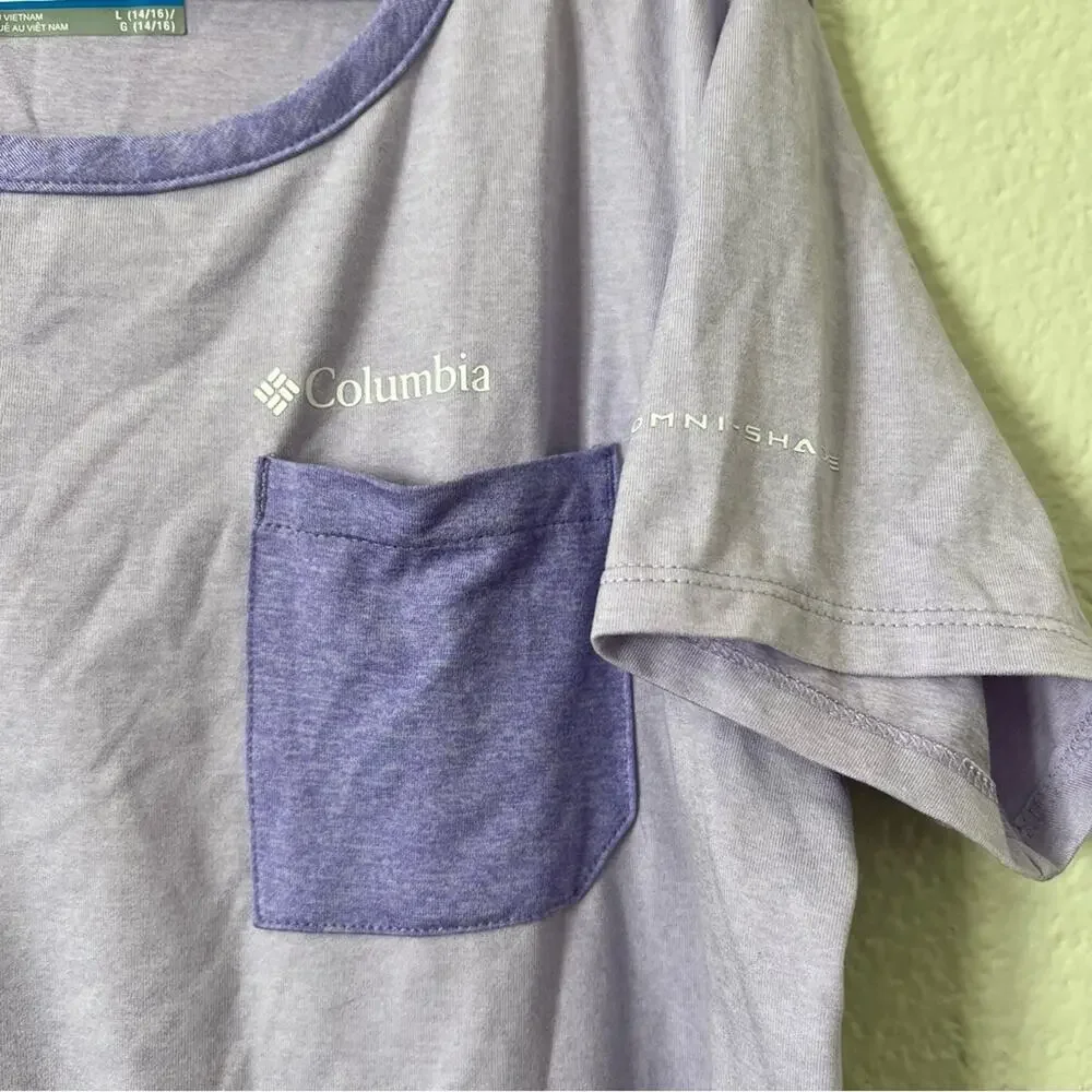 Columbia Girls Tech Trail T-Shirt tee short sleeve lavender purple 2031701